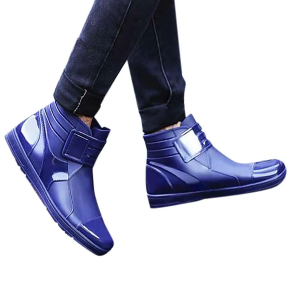 Водонепроницаемые резиновые сапоги для мужчин короткие из ПВХ Нескользящие