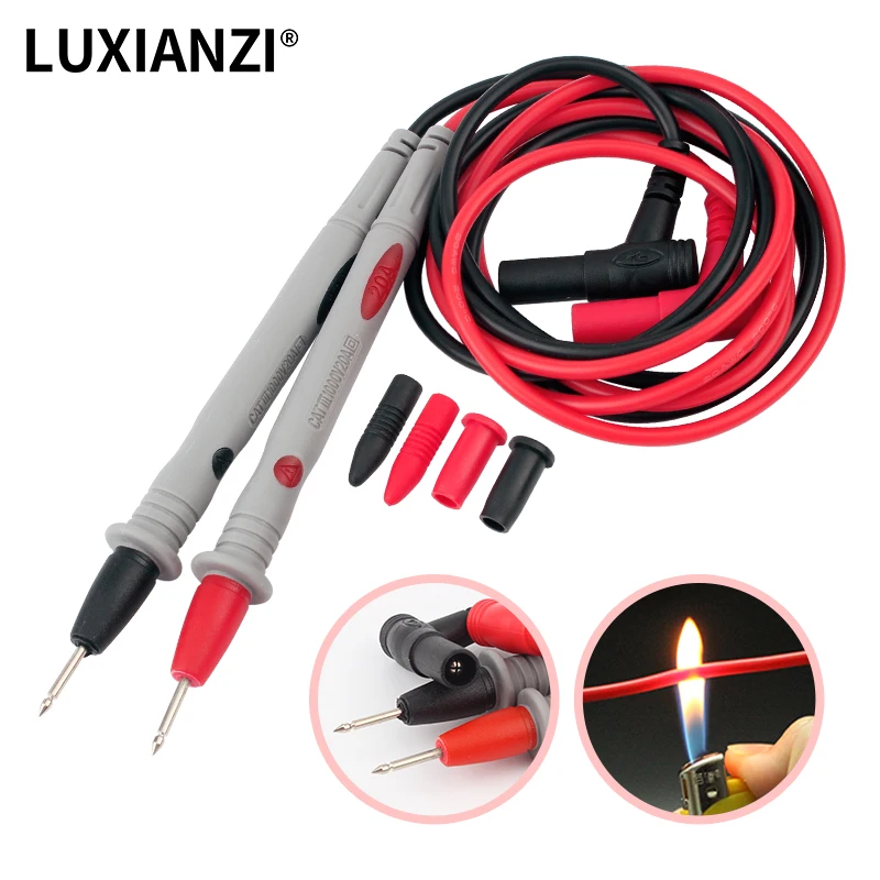 

LUXIANZI 1 пара тестовых проводов для мультиметра, универсальные 10/20 А, 1000 В, провода для мультиметра, цифровой измеритель, игольчатые наконечники, кабели Multimetro