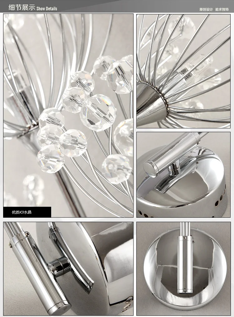 Новое поступление Светодиодный настенный хрустальный светильник для помещений