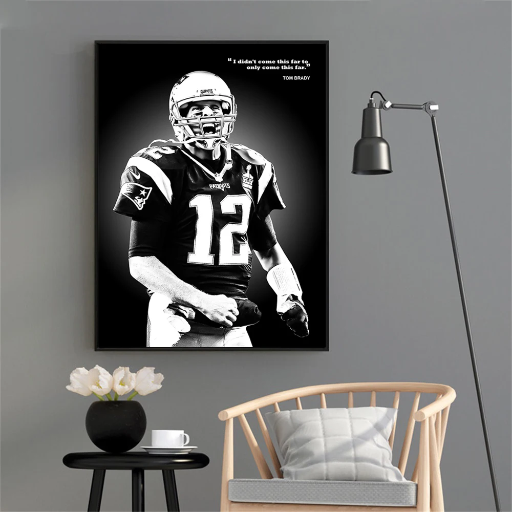 

New England Rugby Player Tom Brady Posters and Prints Wall Art Canvas Football Sports Art Painting for Living Room Home Decor