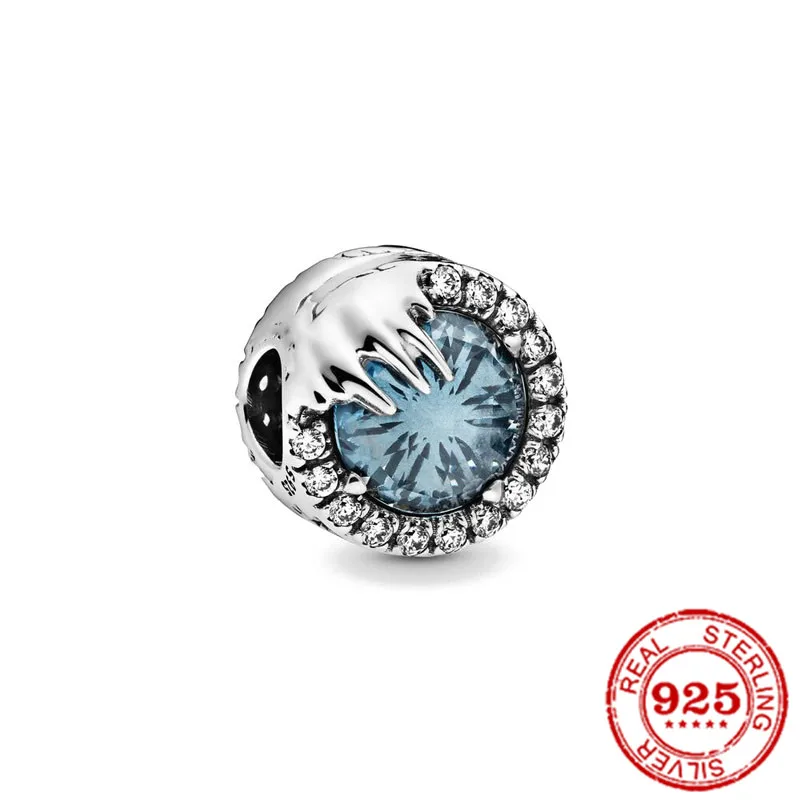 New 925 Silver Blue Asteroid Pangle Star Heart Ball Fit Pandora Original Bracelet Charms Beads For Women DIY Jewelry | Украшения и