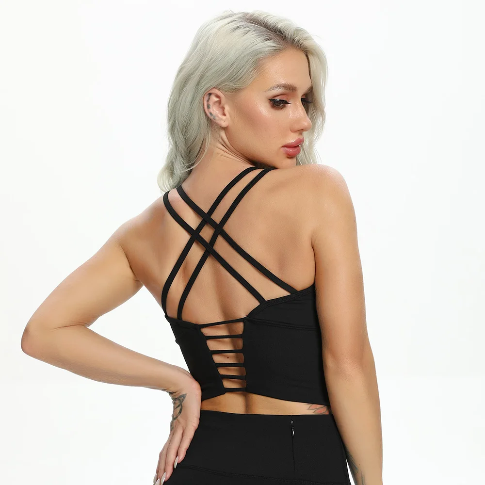 

Fitness Women's T-shirts Workout Sports Bra Yoga Vest Backless Running Gym Sport Bra Solid Yoga Shirts Tank Top 2021 Hot