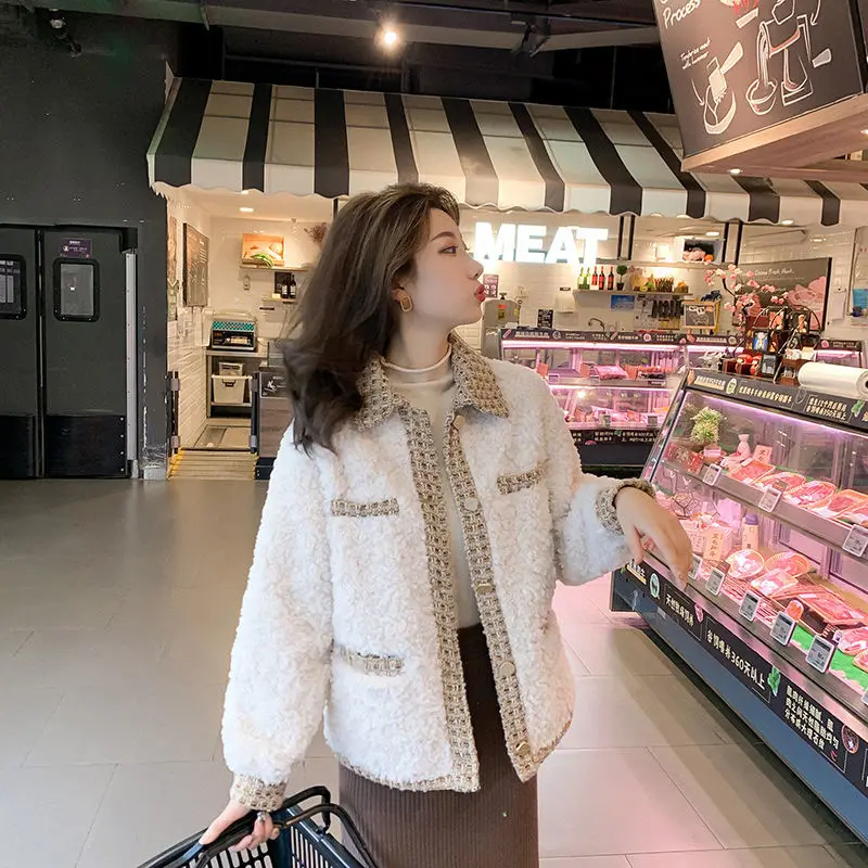 Модная верхняя одежда Меховая куртка Женская винтажная стеганая с длинным