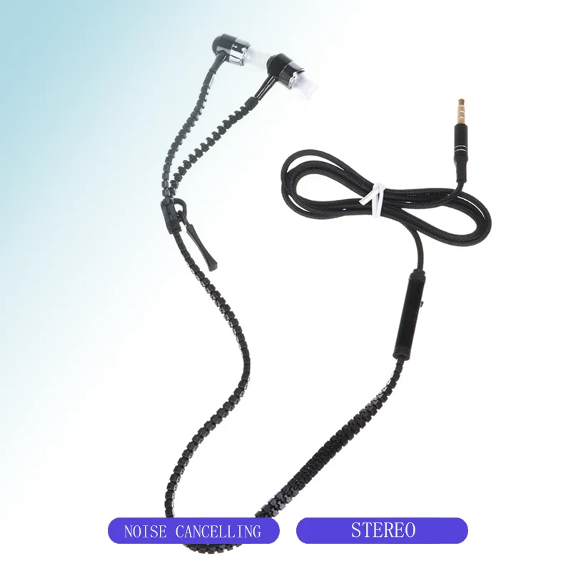 Гарнитура новые стерео наушники металлическая молния бас черные с микрофоном 3 5