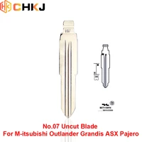 chkj 10pcslot no 07 uncut blank blade for m itsubishi outlander grandis asx pajero replacement flip folding remote key blade 07