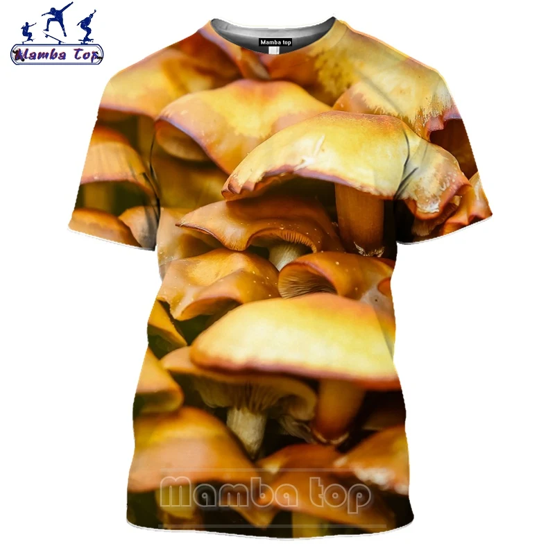Топ Mamba футболка с 3D принтом растений и грибов летние цветные мужские футболки