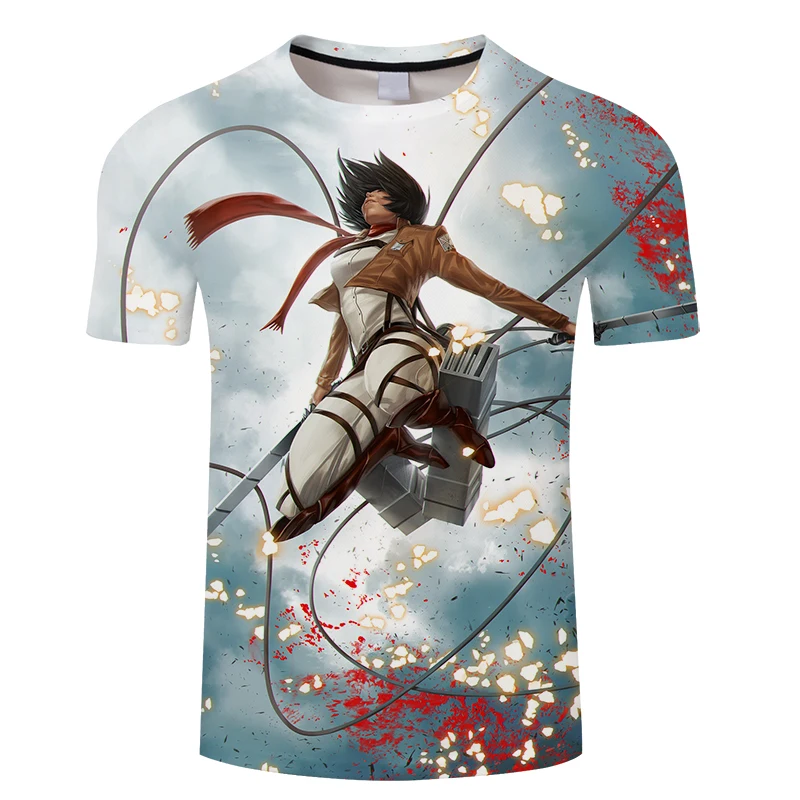Новинка футболка с 3D принтом атака на Титанов мужская женская аниме-дизайн