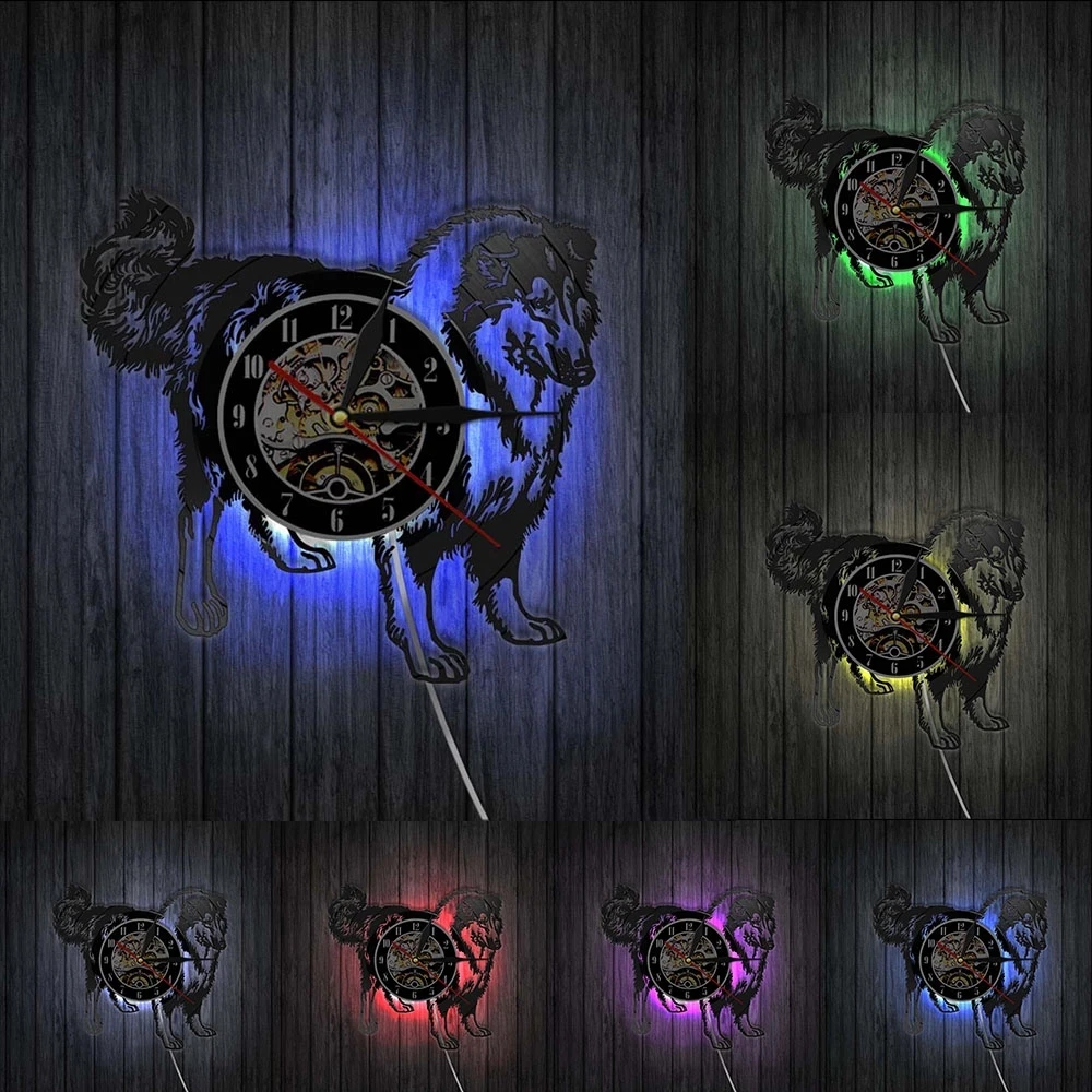 Часы настенные виниловые с изображением собаки шнауцера щенка | Дом и сад