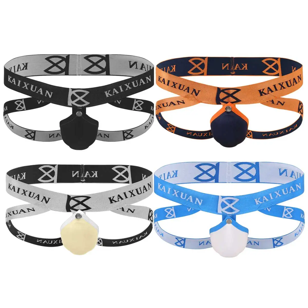 Мужские трусы стринги с открытой промежностью черные низкой посадкой бандажом и