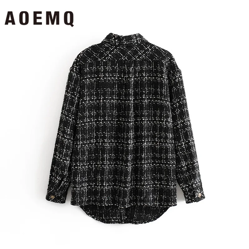 AOEMQ/повседневные рубашки черная Асимметричная Клубная блуза унисекс в стиле панк