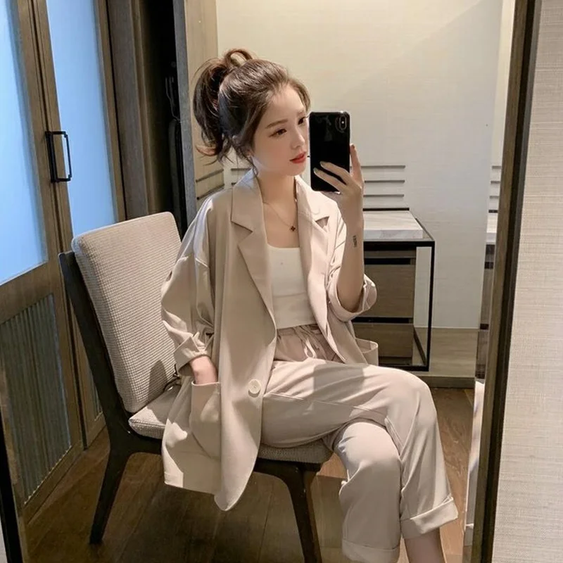 Женский офисный комплект из двух предметов повседневный костюм большого размера