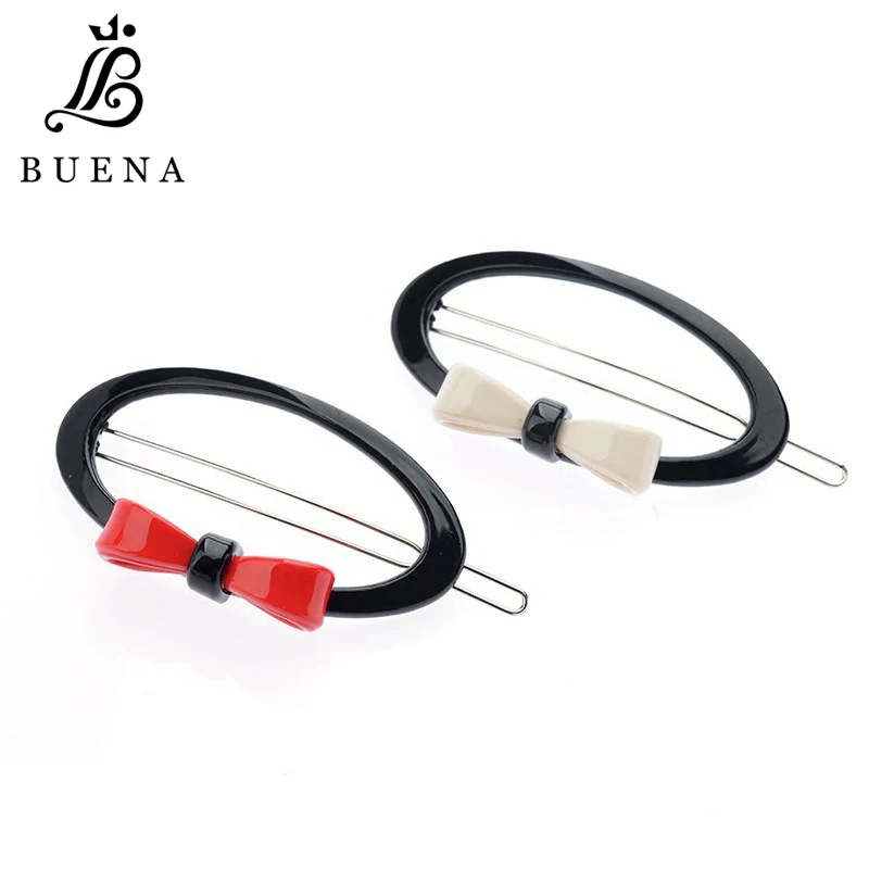

Casual Hair Pin Oval And Bow Girls Hair Clips Exquisite Gift hairpin Acetate Hair Accessories