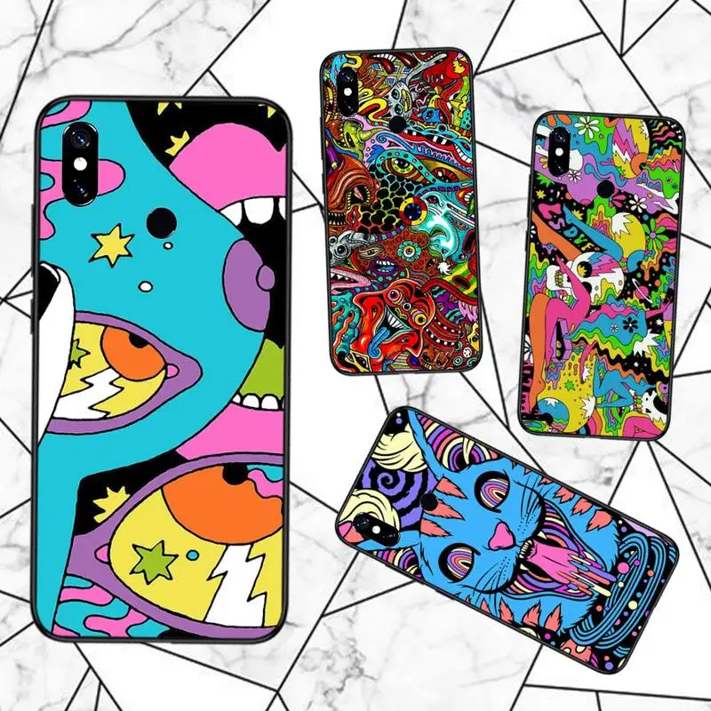 

Colourful Psychedelic Trippy Art Phone Case For Xiaomi Redmi 7 8 9t a3Pro 9se k20 mi8 max3 lite 9 note 9s 10 pro