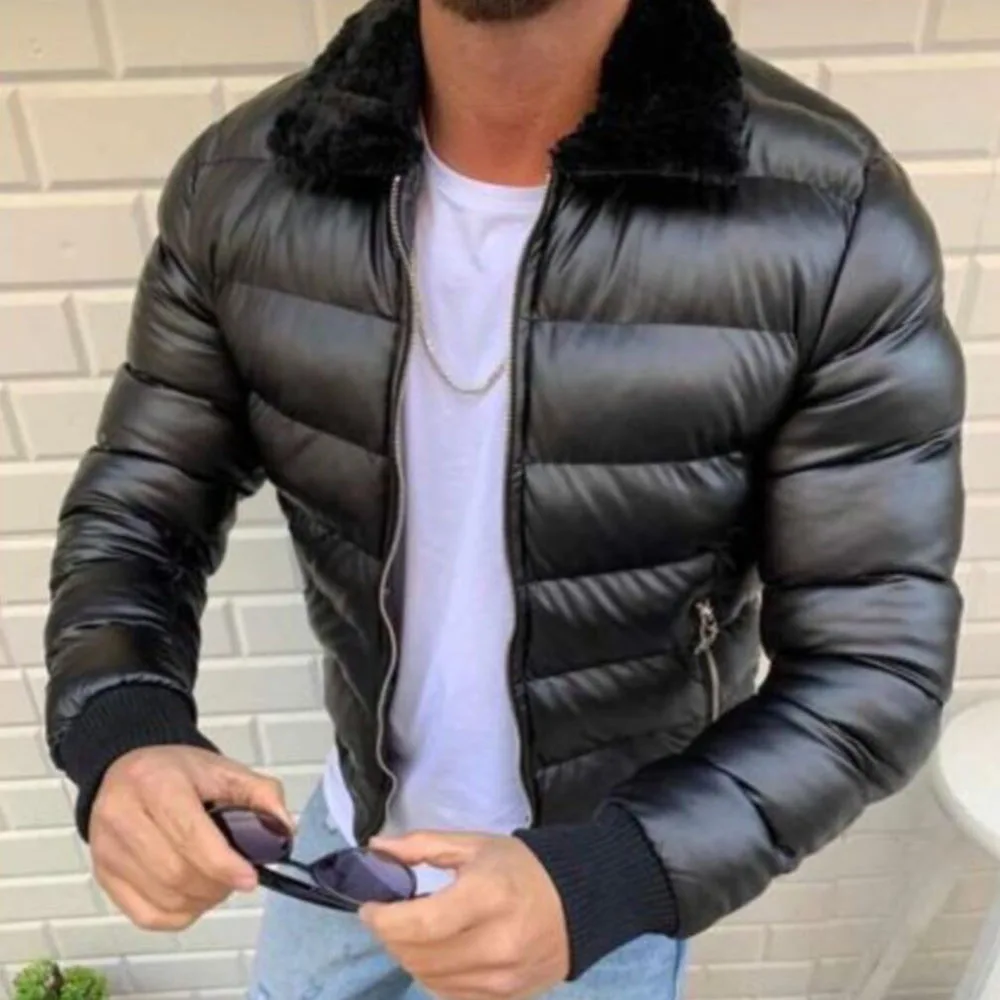

Fashion Lapel Plain Spring Men's Jacket Loose Standard Zipper Polyester Long Sleeve Winter 2021 New Trends Hot Sales Male Coats