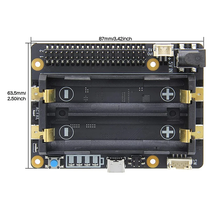 X728 V2.0 (Max 5.1V 6A) 18650 UPS &amp Power Management Board with AC Loss Detection for Raspberry Pi 4B/3B+/3B | Компьютеры и офис