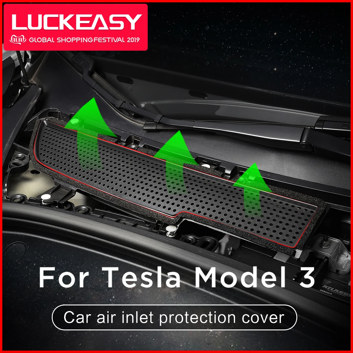 LUCKEASY автомобильный воздушный Впускной защитный чехол для Tesla модель 3- эффективно предотвращает падение от засорения