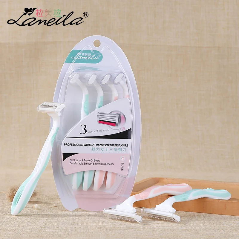 

Women's rake, armpit hair cutter, shaving cutter, 3-layer blade, anti-slip A0913