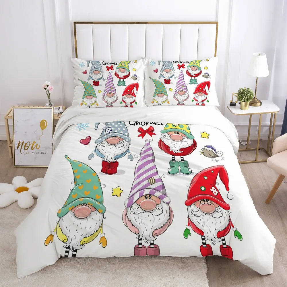 

Cartoon Kids Bedding Set for Crib Children Boys Girls Baby Comforter Quilt Duvet Cover Set Pillowcase Cover 140*200 Santa Claus