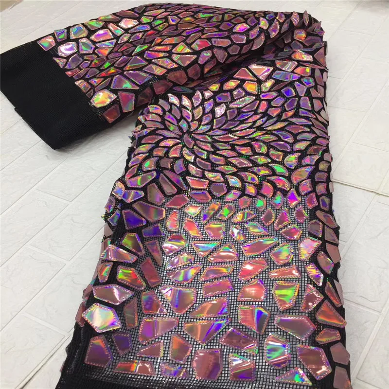 Вышивка фиолетовый кружевной ткани в африканском стиле высокого качества