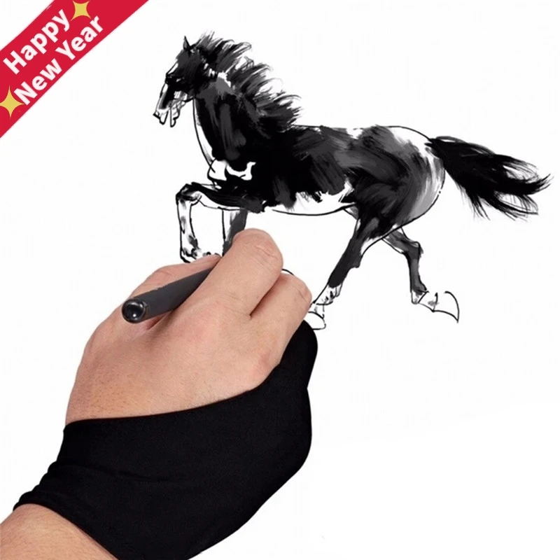 

2 Finger Anti-fouling Glove,both For Right And Left Hand Artist Drawing For Any Graphics Drawing Tablet