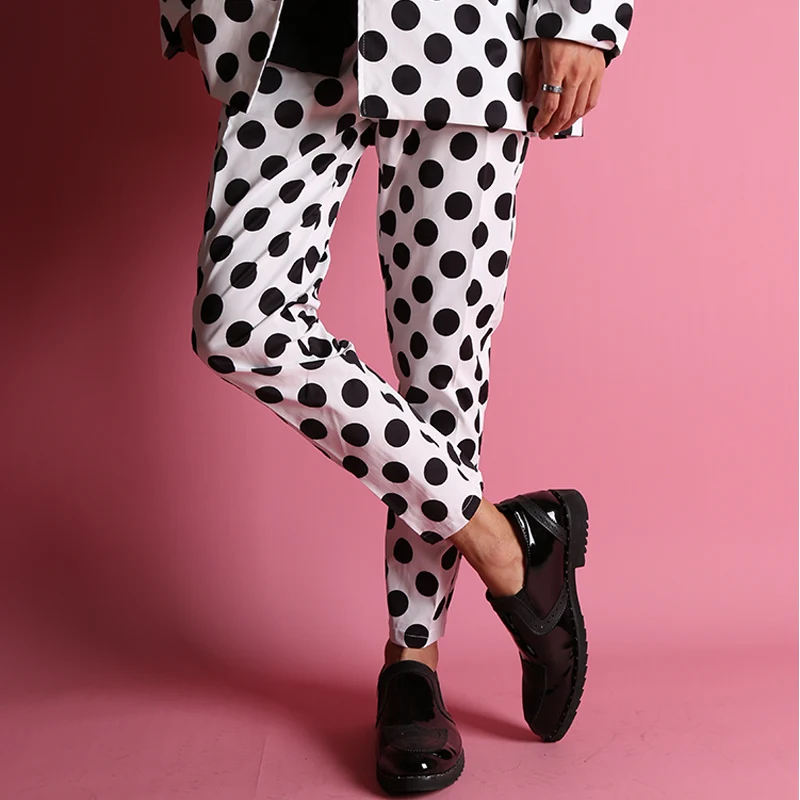 

Leisure Pants Time Nine Part Pants Tide Male Bound Feet Pants Personality Slim Fit Nine Part Pants Point Perfume Masculino