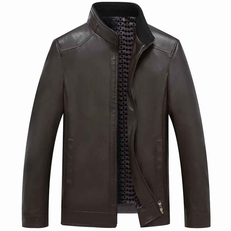 

2020 Men black high quality PU Coat Motorcycle sheep skin 3XL new clothing male bomber spring Faux Leather Jacket