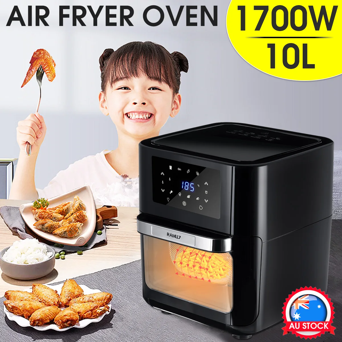 1700W 10L многофункциональная умная фритюрница курица без масла воздушная духовка