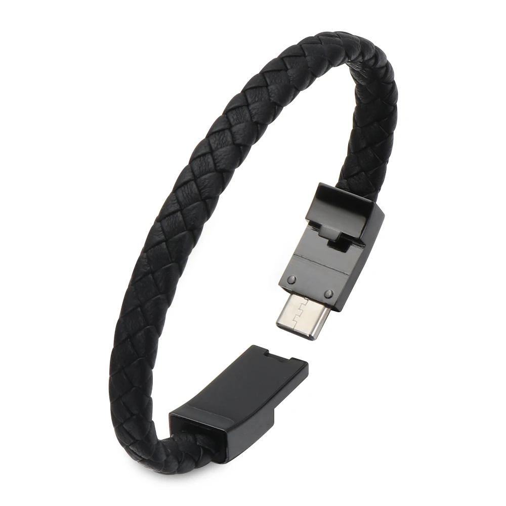 1 шт. модный новый кожаный браслет с Micro USB Type C синхронизация данных Быстрая