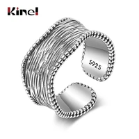 kinel authentic 925 sterling silver stackable ring adjustable ring minimalist fine jewelry for women party punk accessories