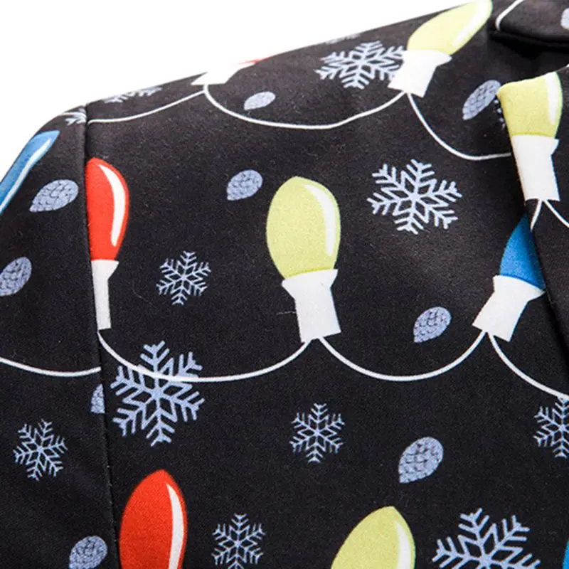 CYSINCOS мужской блейзер с принтом снега приталенный однобортный костюм для