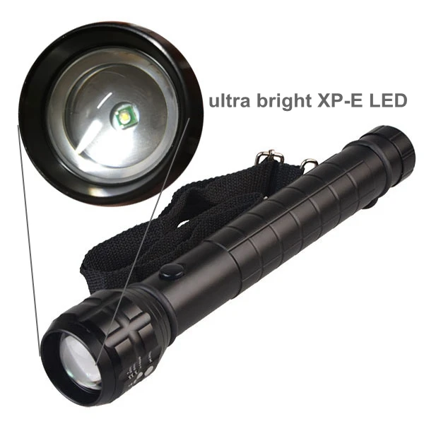 TopCom Heavy Duty большой полиции фонарь Q5 LED высокий мощный 3D Батарея металла Алюминий с случае Перезаряжаемые смены
