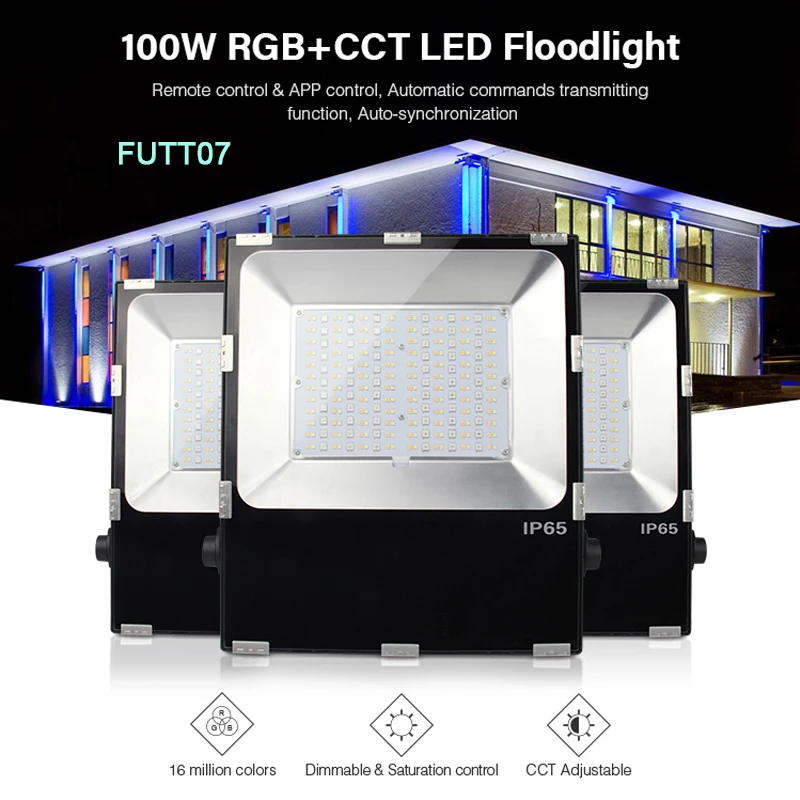 Светодиодный водонепроницаемый прожектор Miboxer 100 Вт RGB + CCT IP65 для наружного