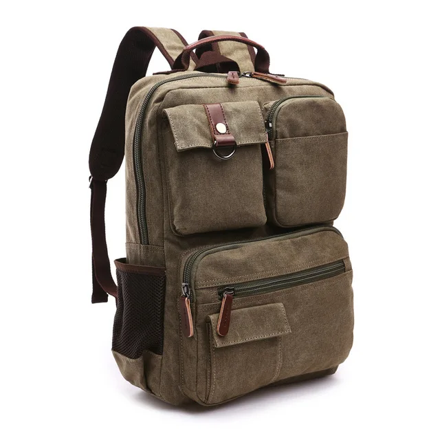 Army blue 13,3 14,1 15,6 дюймов холщовый рюкзак для ноутбука для мужчин и женщин сумка для ноутбука для Macbook pro 13 acer hp Dell Xiaomi большой емкости - Цвет: Army blue