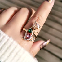 leeker korean fashion cat rings for women multicolors cubic zirconia ring 2022 trend party jewelry gift for girlfriend 554 xs6