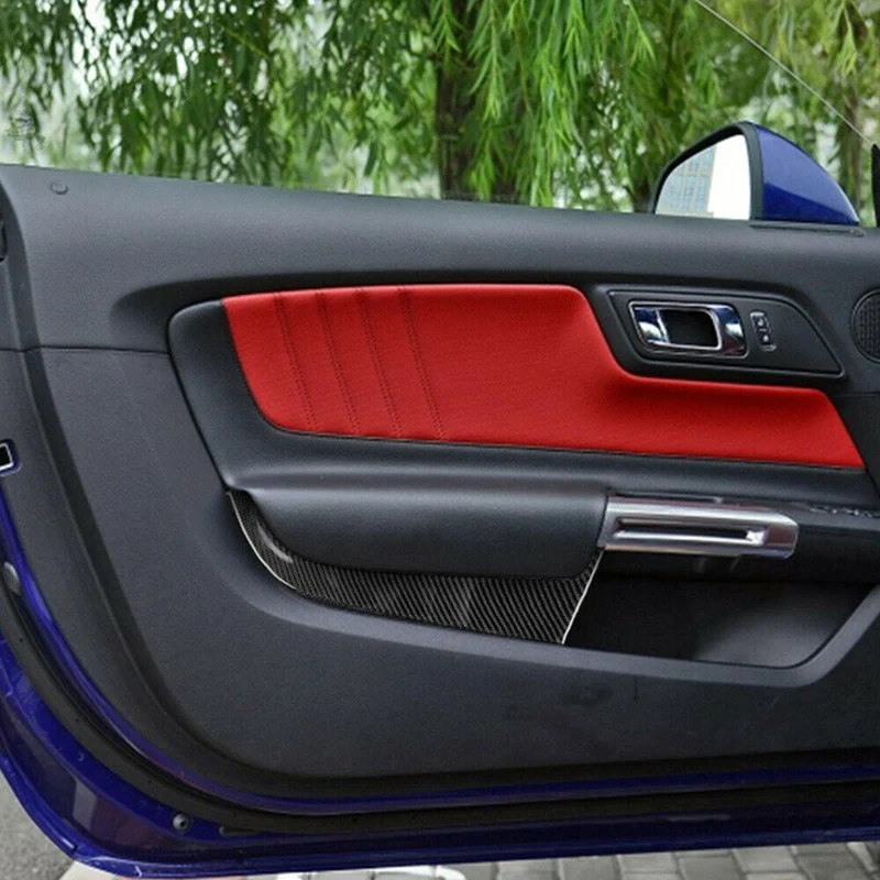 

for Ford Mustang Mustang (2015-2019) Car Interior Carbon Fiber Mustang Front Seat Door Panel Sticker