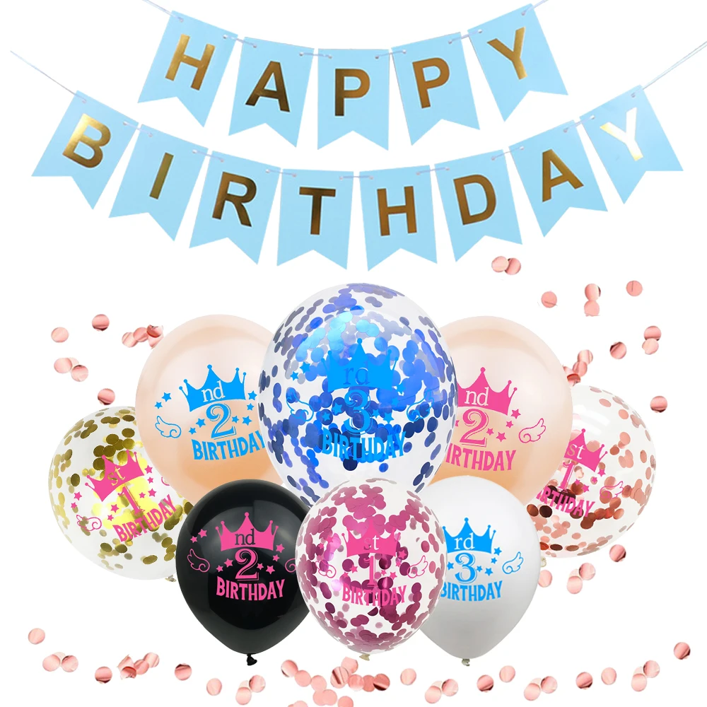 С днем рождения баннер От 1 до 3 лет фольга номер баллон латексные гелиевые шары