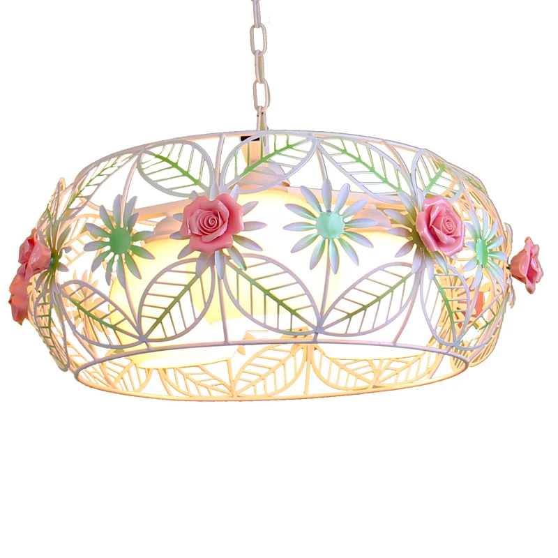

Korean Restaurant Bedroom Garden Style Iron Flower Pendant Light hanglamp