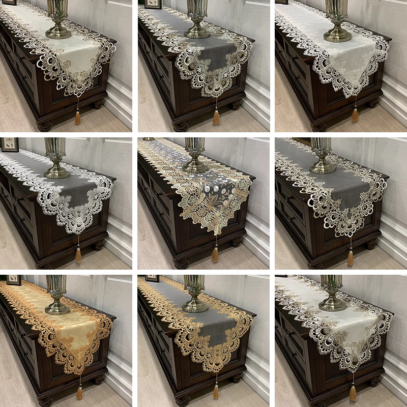

American Tea Table Tv Cabinet Tablecloth Lace Cloth European Dressing Table Table Table Flag Shoe Cabinet Long Strip Dust Cover
