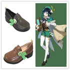 Обувь для косплея Game Genshin Impact VENTI из искусственной кожи, обувь на заказ, реквизит для Хэллоуина Карнавальная обувь