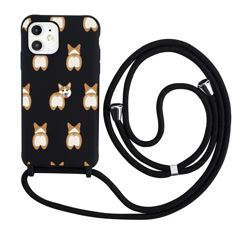 

Corgi Phone Case Necklace Lanyard for iPhone 12 11 8 7 se 2020 mini pro X XS XR MAX Plus