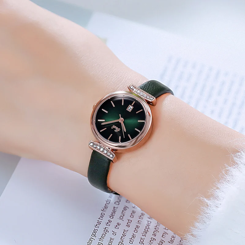 

Часы женские кварцевые, с кожаным ремешком, водонепроницаемые