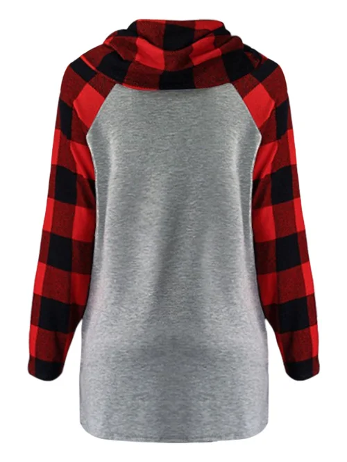 ROSEGAL Рождественские Длинные футболки женские плюс размер с воротником-хомутом в