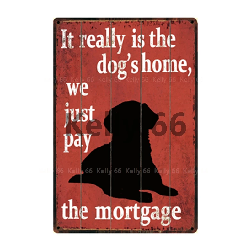 

[ Kelly66 ] Pets Dogs Home Basenji Pug Pomeranian Poodle Samoyed Metal Sign Home Decor Bar Wall Art Painting 20*30 CM Size Dy129