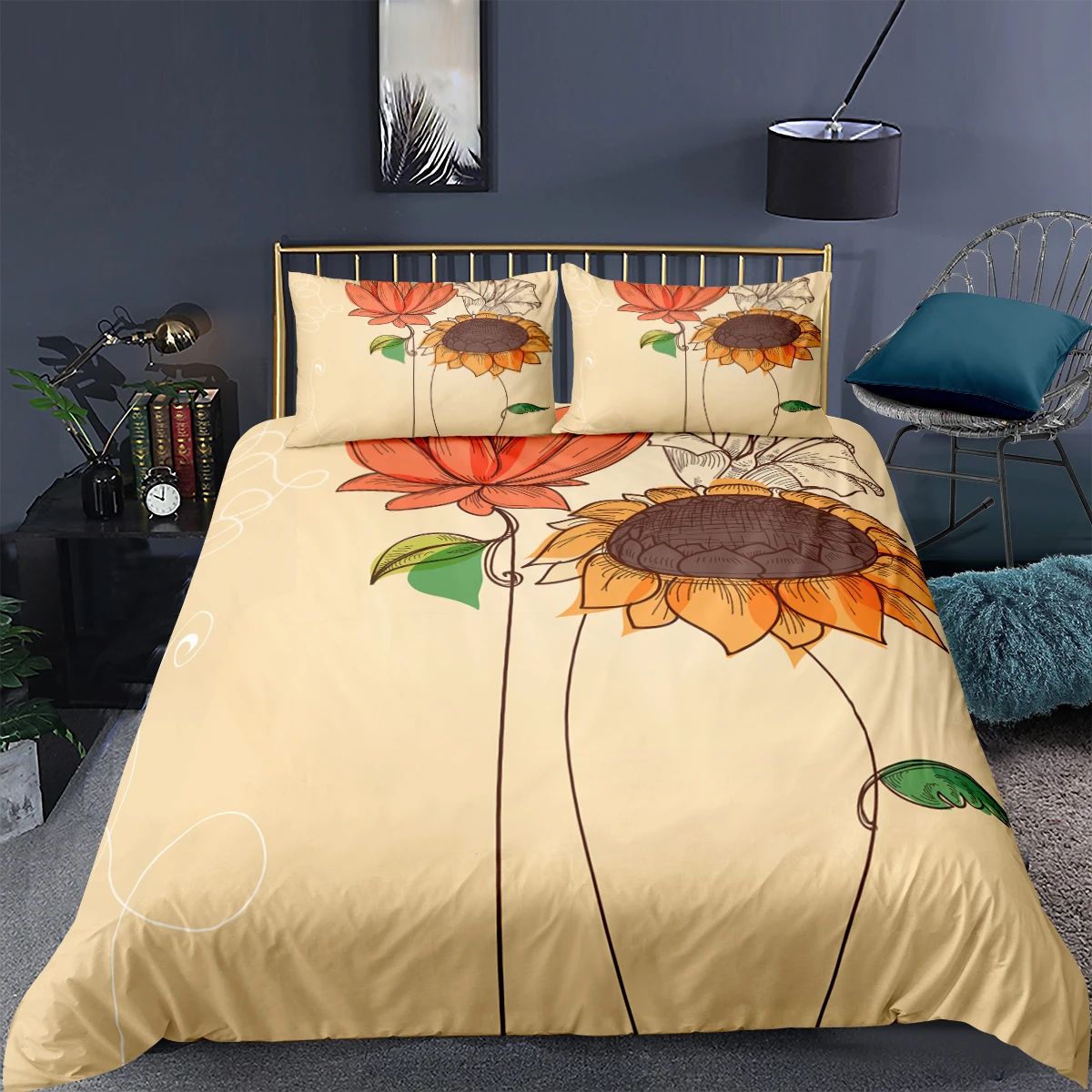 

Flowers Bedding Set 3d Duvet Cover With Pillow Cover Luxury Floral Bedding Set Single Double Twin Full Size For Bedroom Decor