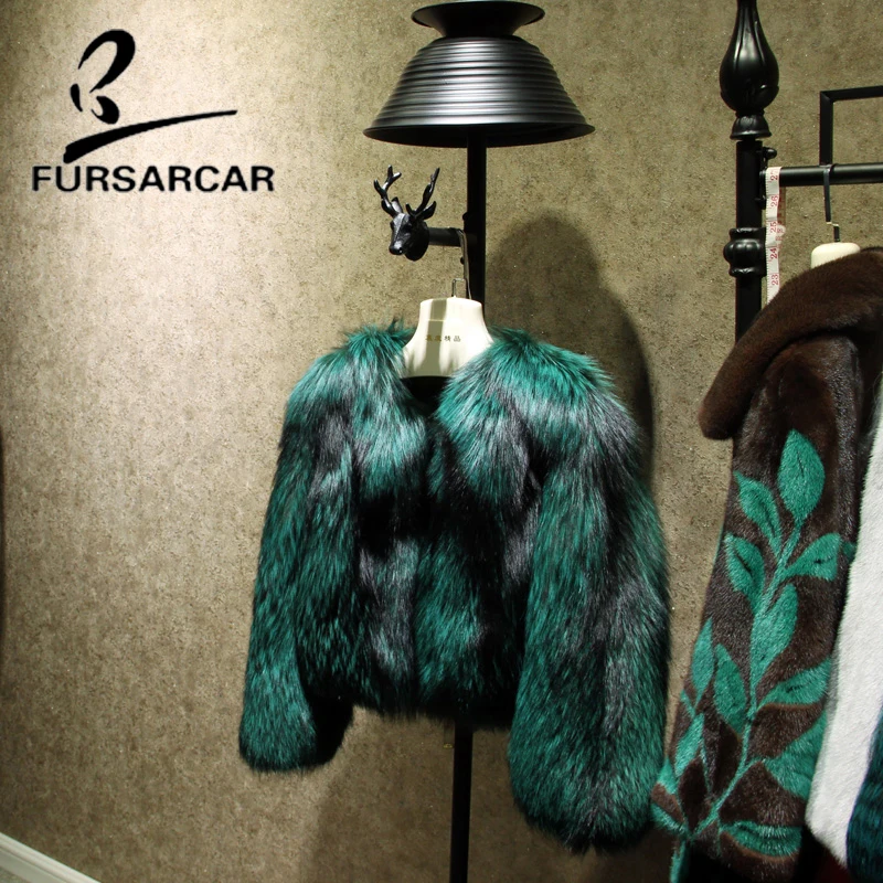 FURSARCAR 2021 Real Rex Fox Fur Jacket Genuine Natural Silver Fox Fur Coat Thick Warm Winter Top Fashion Luxury Women Clothes