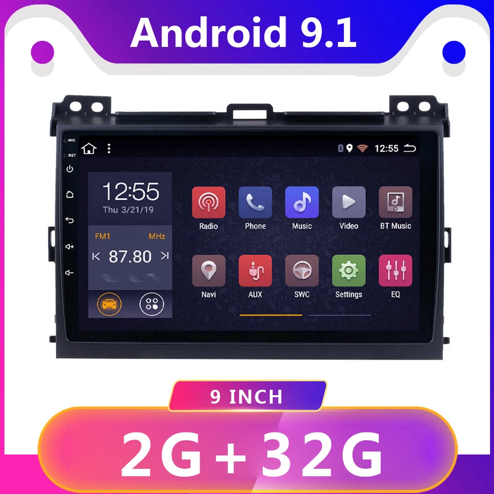 Автомобильный мультимедийный плеер dvd на Android 9 1 с gps для Toyota Prado 120 Land Cruiser 2004 2009