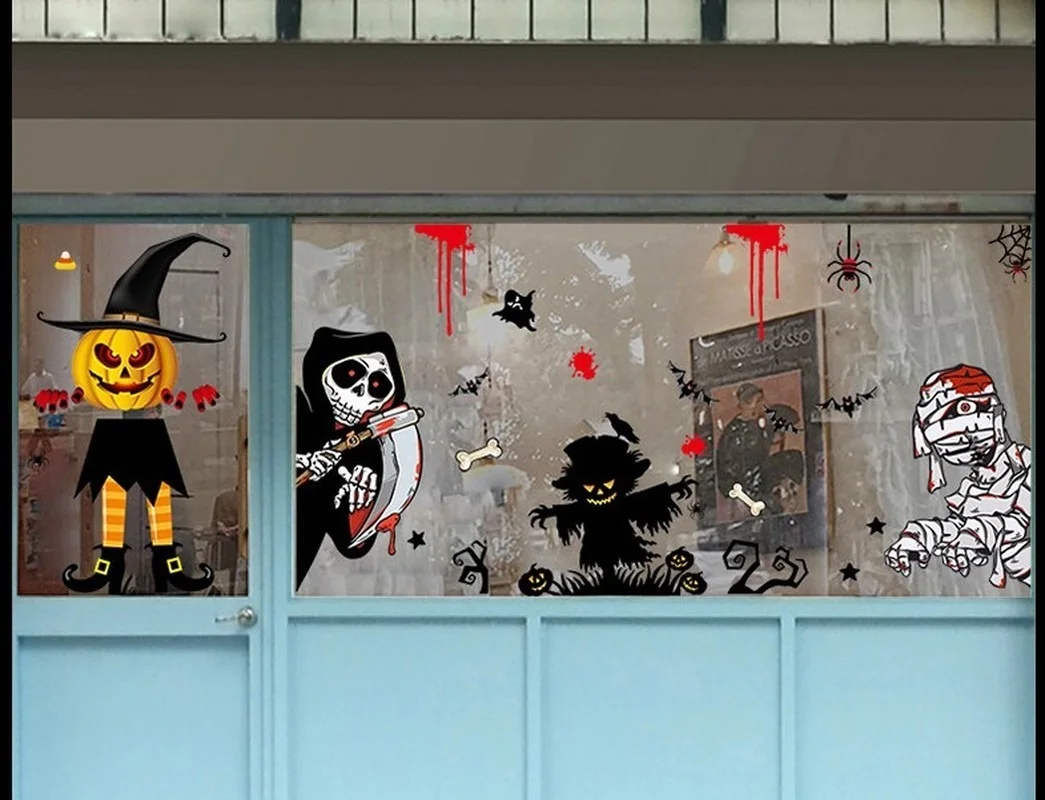 Съемная Настенная Наклейка На Хэллоуин обои с ужасами наклейка на окно в виде