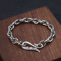 genuine 925 sterling silver retro temperament eagle hook buckle men and women bracelet personality thai silver jewelry
