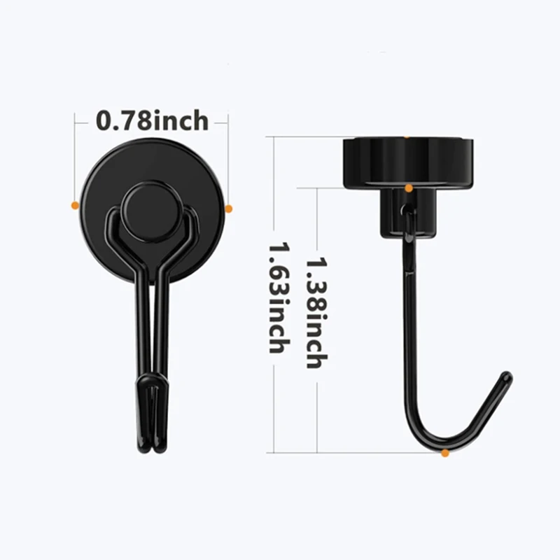 

Magnetic Hooks Heavy Duty Swivel Swing Hanger Neodymium Towel Storage Holder for Refrigerator Magnetic Surfaces 0.78inch K888