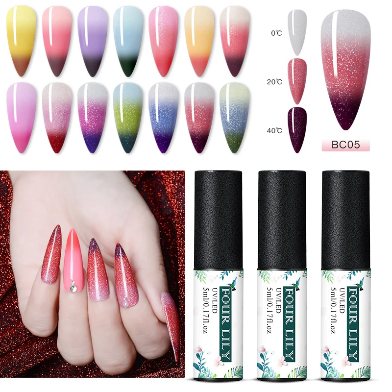 Гель лак для ногтей меняющий цвет лилии|Гель ногтей| |